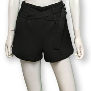 Zara Black Belted Shorts, XS